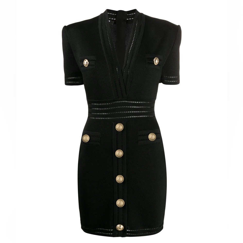 Balmain
short gold-tone buttons knit dress